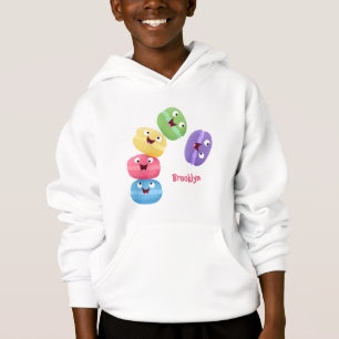 Cute funny macaroons cartoon illustration hoodie