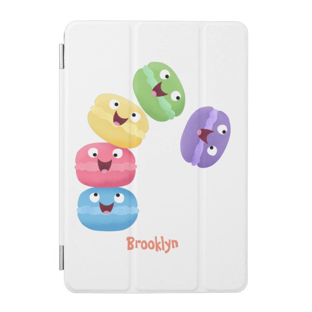 Cute funny macaroons cartoon illustration  iPad mini cover (Front)