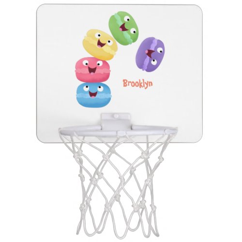 Cute funny macaroons cartoon illustration mini basketball hoop