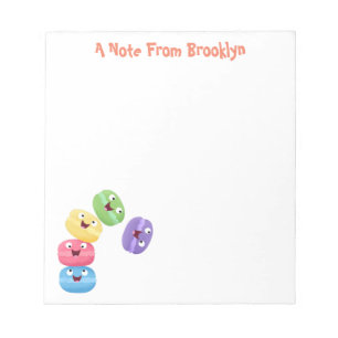 Cute funny macaroons cartoon illustration notepad