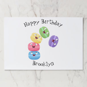 Cute funny macaroons cartoon illustration paper pad
