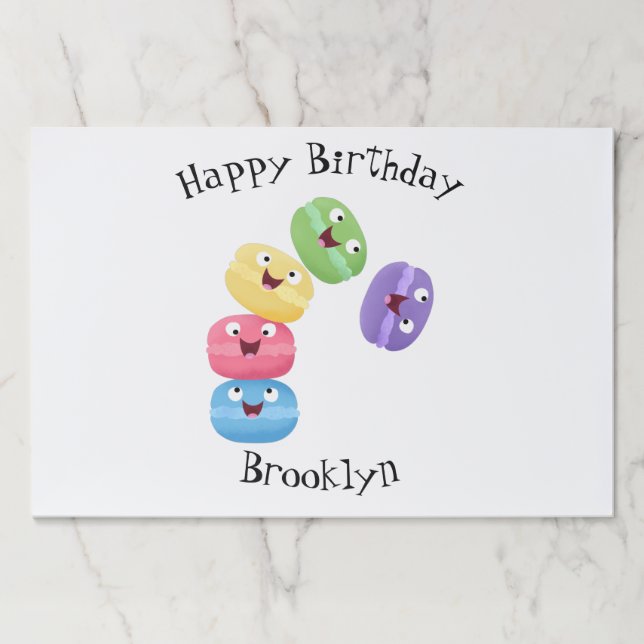 Cute funny macaroons cartoon illustration  paper pad (Front)