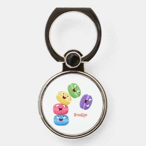 Cute funny macaroons cartoon illustration  phone ring stand