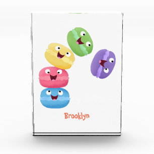 Cute funny macaroons cartoon illustration photo block