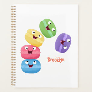 Cute funny macaroons cartoon illustration  planner
