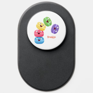 Cute funny macaroons cartoon illustration PopSocket