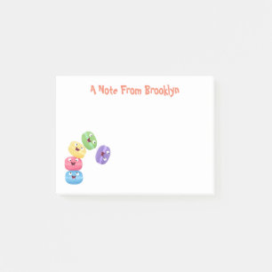 Cute funny macaroons cartoon illustration post-it notes