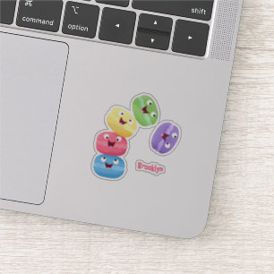 Cute funny macaroons cartoon illustration sticker