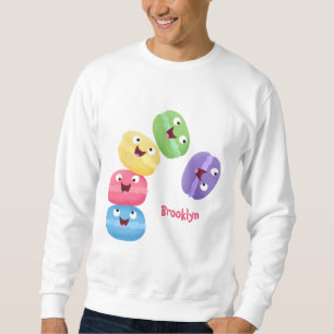 Cute funny macaroons cartoon illustration sweatshirt