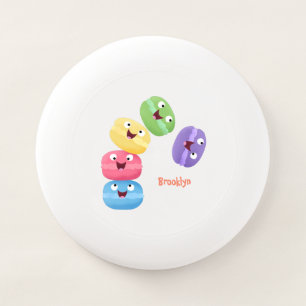 Cute funny macaroons cartoon illustration Wham-O frisbee