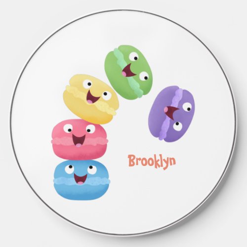 Cute funny macaroons cartoon illustration wireless charger 