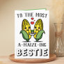 Cute Funny Maize Corn Pun Best Friend Birthday Thank You Card
