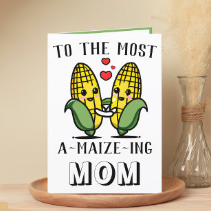 Cute Funny Maize Corn Pun Happy Mother's Day Thank You Card