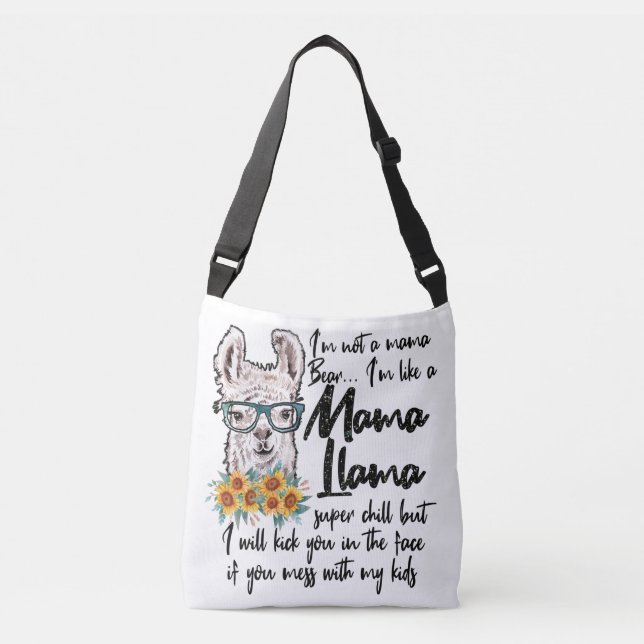 Cute/Funny Mama Llama Crossbody Bag (Front)