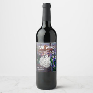 Cute Funny Mama Llama Keep Your Cool  Wine Label
