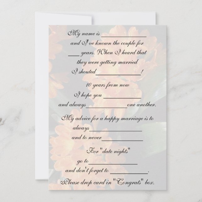 Cute, Funny Marriage Advice for Bride & Groom Invitation (Front)