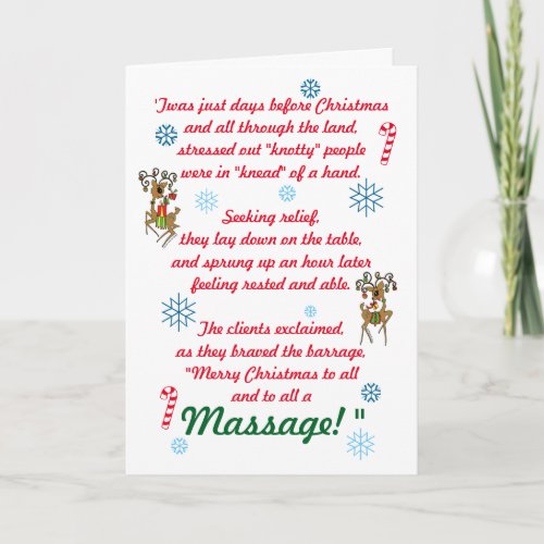 Cute Funny Massage Therapy Christmas Holiday