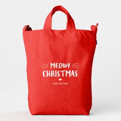 Cute Funny Meowy Christmas | Holiday Duck Bag