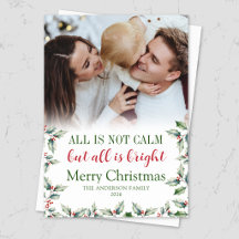 Cute Funny Merry and Bright Family Christmas Photo