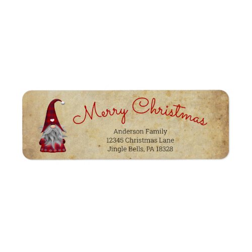 Cute Funny Merry Christmas Elf Personalized Gnome Label