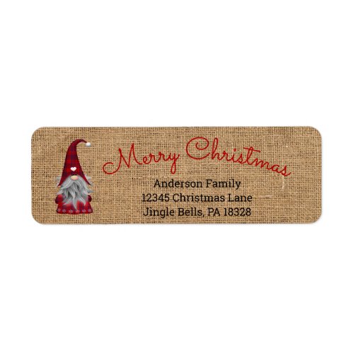 Cute Funny Merry Christmas Elf Personalized Gnome Label