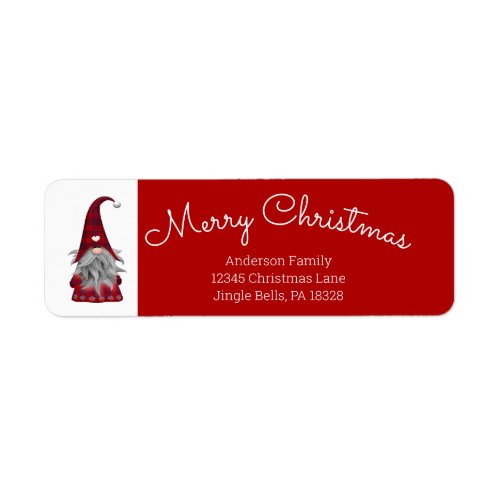 Cute Funny Merry Christmas Elf Personalized Gnome Label