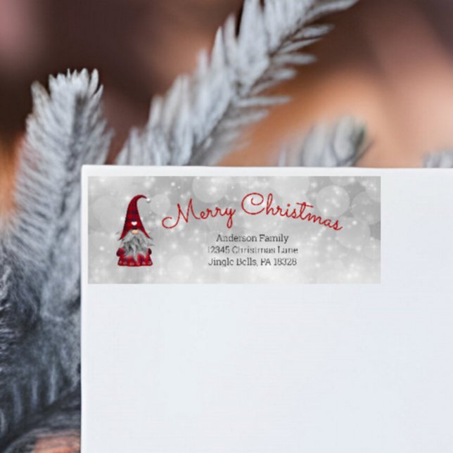 Cute Funny Merry Christmas Elf Personalized Gnome Label (Creator Uploaded)