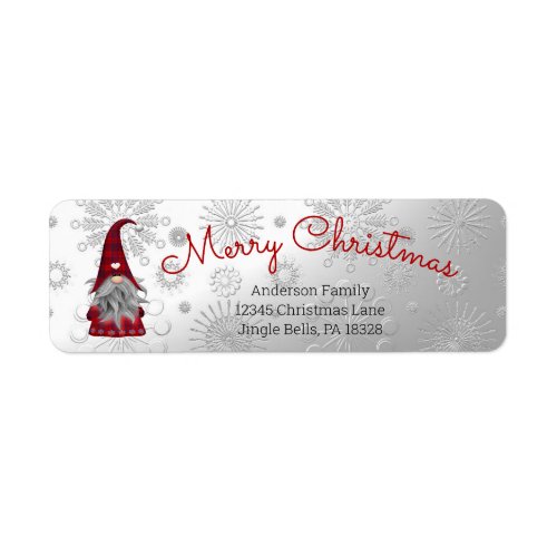 Cute Funny Merry Christmas Elf Personalized Gnome Label