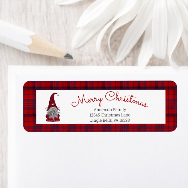 Cute Funny Merry Christmas Elf Personalized Gnome Label (Insitu)