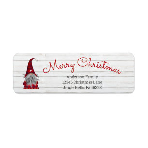 Cute Funny Merry Christmas Elf Personalized Gnome Label
