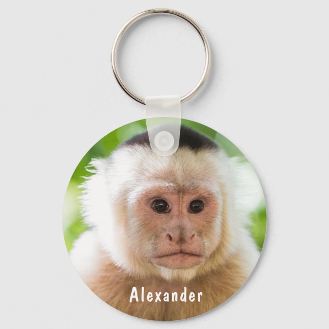 Cute & Funny Monkey Personalized Kids Name Keychain (Front)