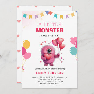 Cute Funny Monster Baby Shower Invitation