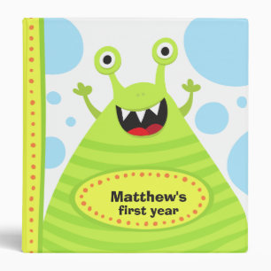 Cute funny monster babys first year binder
