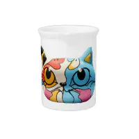 Cute funny monster cat beverage pitcher