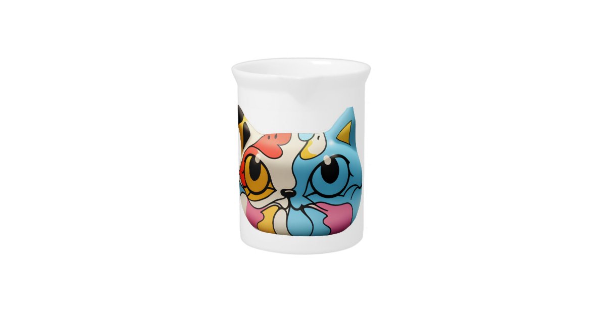 Cute funny monster cat beverage pitcher