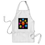Cute Funny Monster Party Creatures In Circle Adult Apron at Zazzle