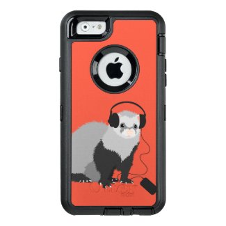 Cute Funny Music Lover Ferret OtterBox iPhone 6/6s Case