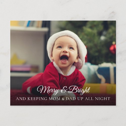 Cute Funny New Baby Photo Christmas Card