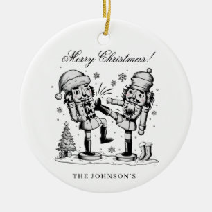 Cute funny nutcrackers Christmas personalized Ceramic Ornament