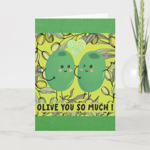 Cute Funny Olive You I Love You Card
