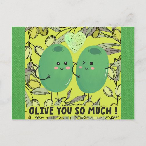 Cute Funny Olive You I Love You Postcard