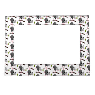 Cute funny opossum hanging from branch cartoon magnetic frame