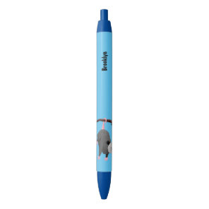 Cute funny opossum hanging from branch cartoon pen