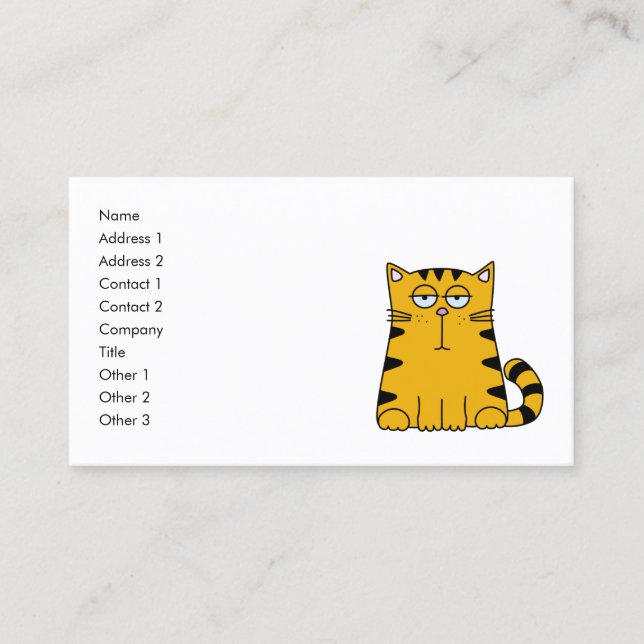 Cute Funny Orange Cat Kids Business Card (Front)