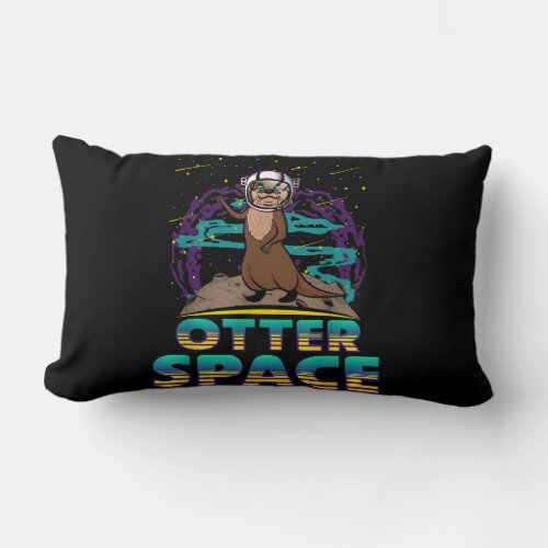 Cute funny otter lover Otter gift  Otter Space Lumbar Pillow