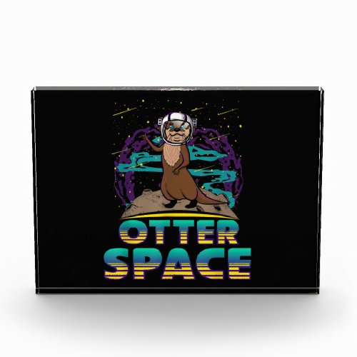 Cute funny otter lover Otter gift  Otter Space Photo Block