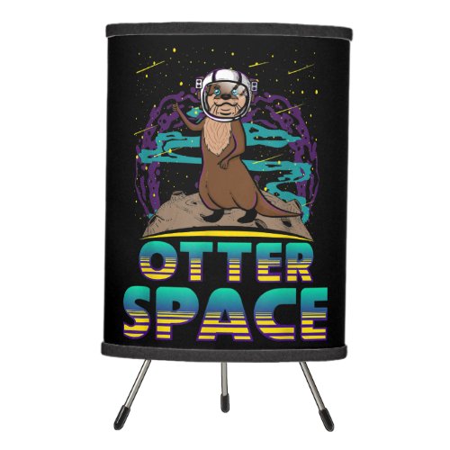 Cute funny otter lover Otter gift  Otter Space Tripod Lamp