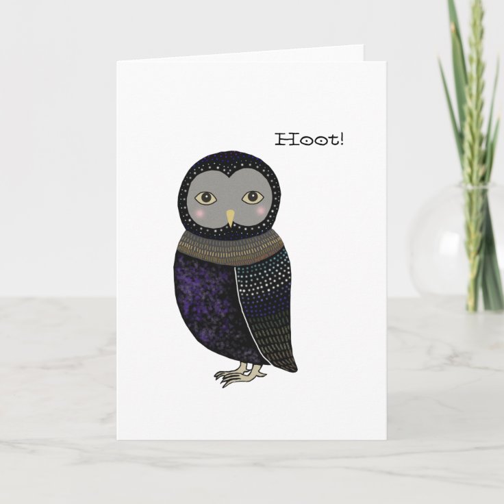 Cute Funny Owl Hoot Greeting Card | Zazzle