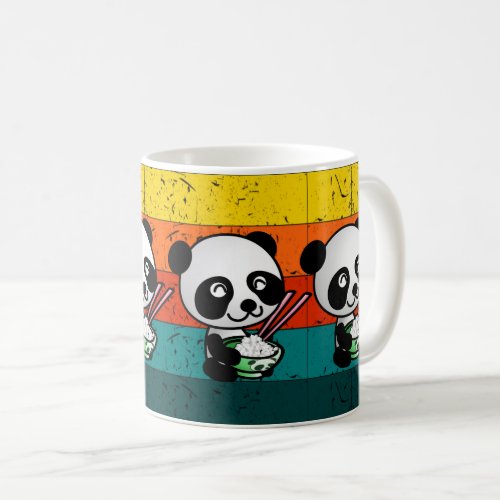 Cute Funny Panda Eating Rice Wild Life Animal Coffee Mug