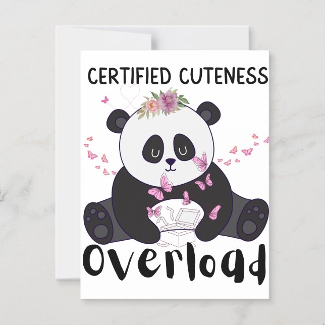 Cute Funny Panda  Magnetic Invitation (Front)